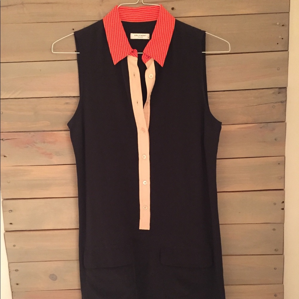 Equipment “Lucida” Silk Sleeveless Classic Minimalist Shirtdress size small